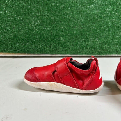 Bobux Soft Sole Shoes First Walker Leather Red Strap Toddler Shoes 3.5C / 20EU