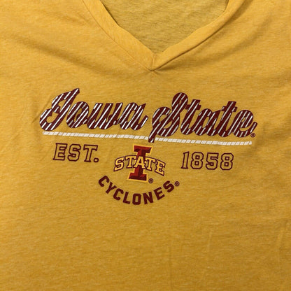 Iowa State Cyclones Shirt Womens Large Yellow/Gold Short Sleeve Rivalry Threads