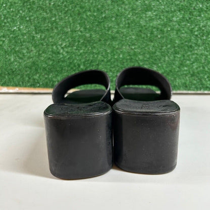 Steve Madden Harlin Platform Sandals Block Heel Slide On Mule Black Womens 9