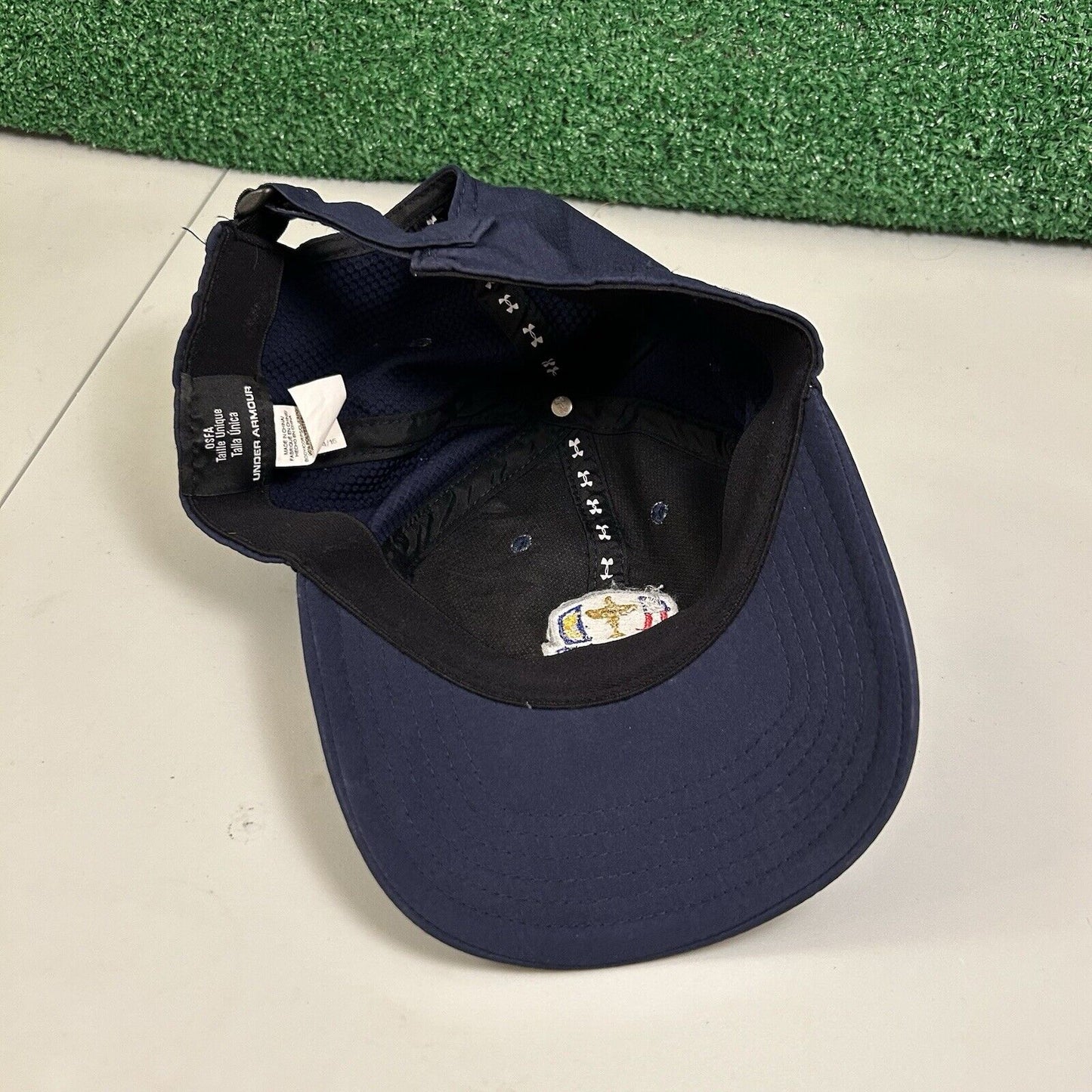 Ryder Cup Golf Hat Cap Mens Strapback Navy Under Armour 2016 USA Flag Adjustable