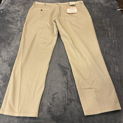 St Johns Bay Chino Pants Mens 40x30" Brown Straight Leg Work Classic Fit Stretch