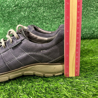 Clarks Wave Walk Womens 8.5 N Blue Beige Leather Shoes Sneakers Hiking Outdoor