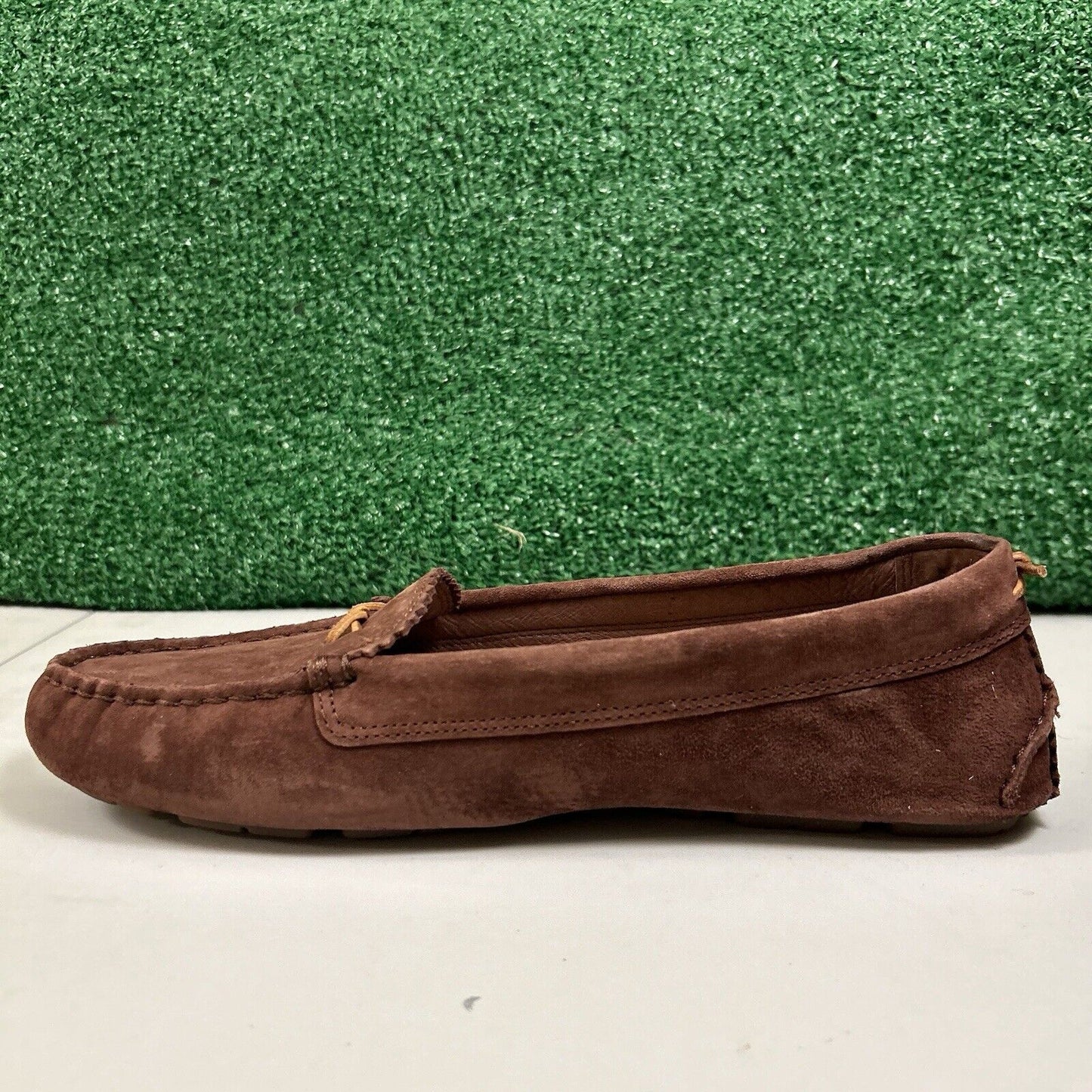 Ugg Ansley Moccasins Womens 10 M Brown Suede Slippers Casual Comfort Fur Warm