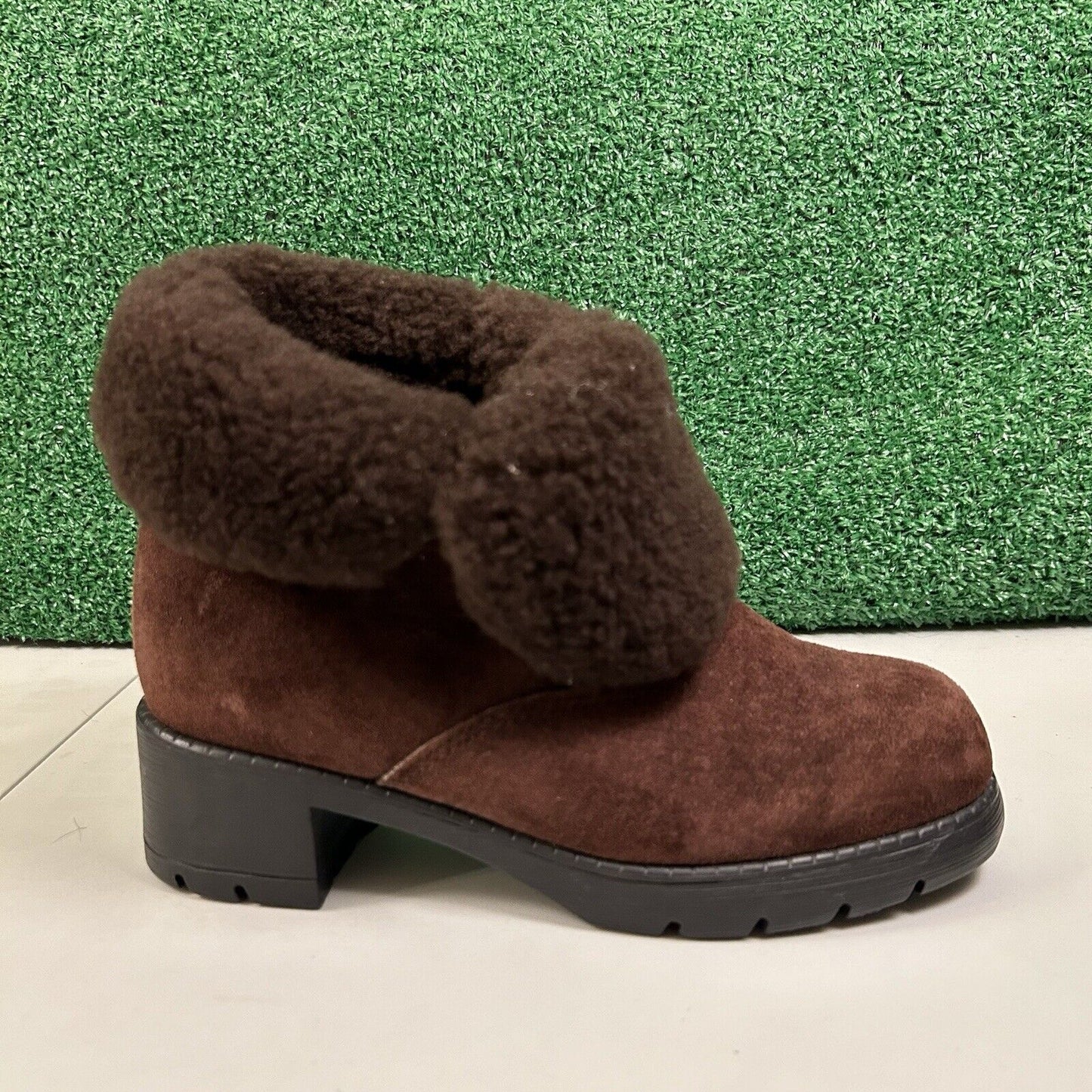 Sorel Combat Ankle Boots Womens 6.5 M Brown Leather Outdoor Fur Trim Comfort