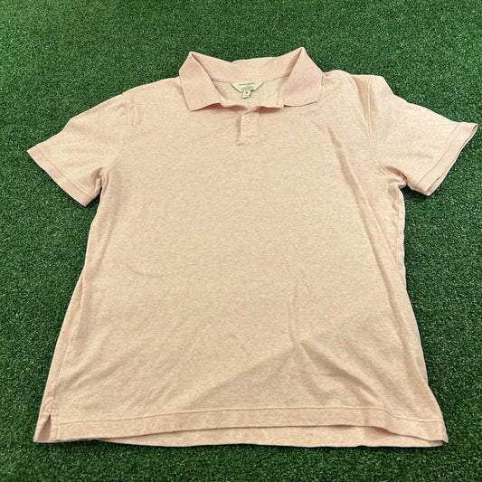 Banana Republic Performance Polo Shirt Mens Medium Pink Short Sleeve Golf Luxe