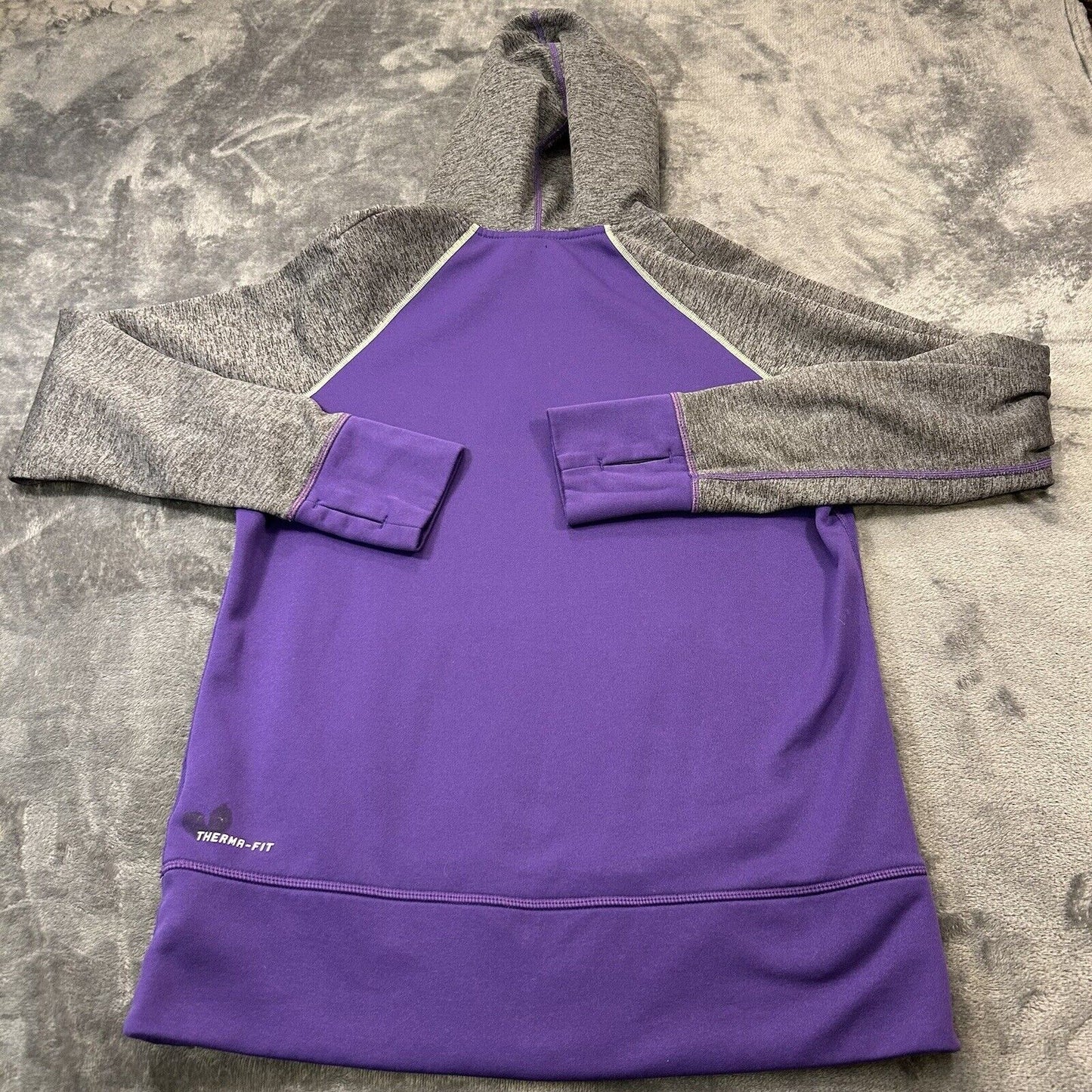 Nike Sweater Womens Medium Purple Pullover Hooded Sweatshirt Therma Fit Check