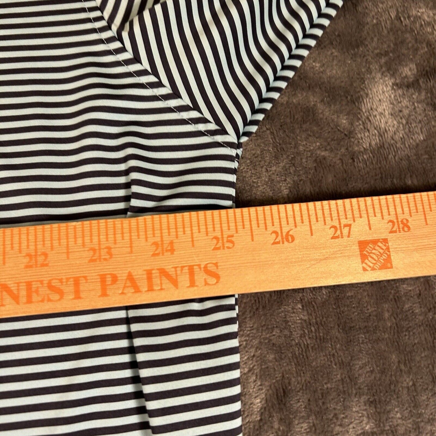 Footjoy Golf Polo Shirt Mens Extra Large Blue Black Striped Short Sleeve Stretch