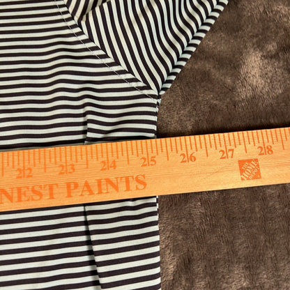 Footjoy Golf Polo Shirt Mens Extra Large Blue Black Striped Short Sleeve Stretch