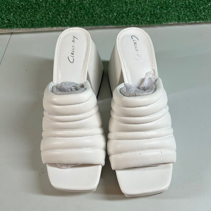 Circus by Sam Edelman Marlie Platform Sandals Block Heel White Womens 7.5 M