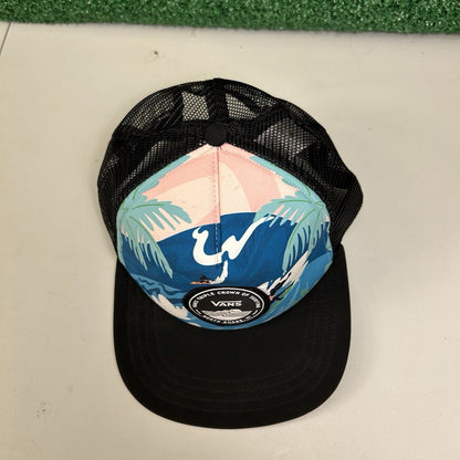 Vans Surf Patch Trucker Hat Cap Mens Snapback Blue Black Skater Surfer Outdoor