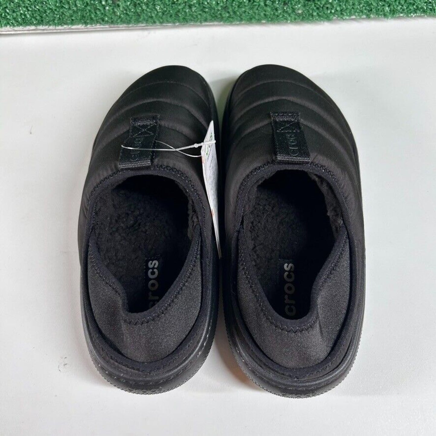 Crocs Classic Puff Mocs Black Slip On Casual Comfort Shoes Lined Womens 8 New