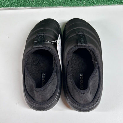 Crocs Classic Puff Mocs Black Slip On Casual Comfort Shoes Lined Womens 8 New