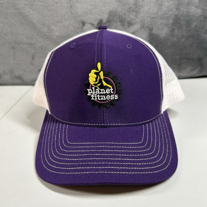Planet Fitness Trucker Hat Cap Mens Snapback Purple White Employee Adjustable
