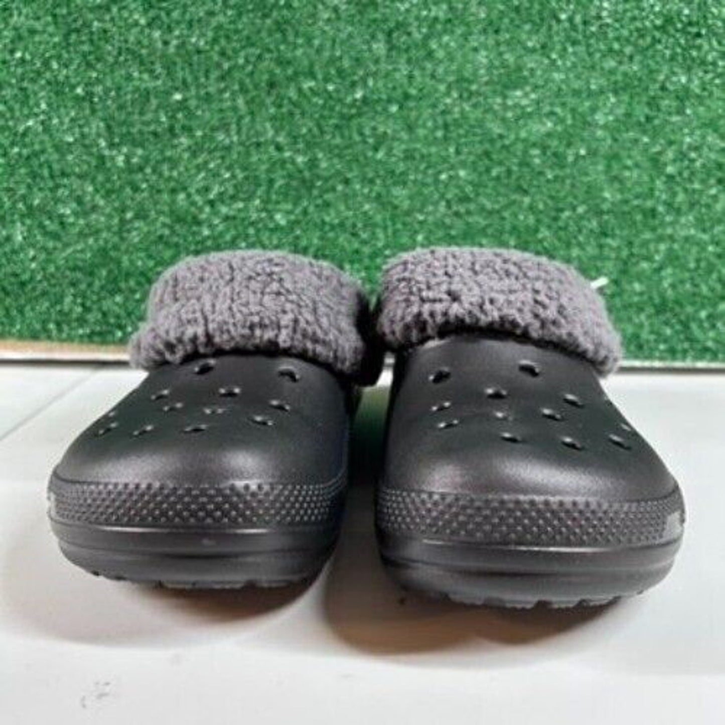 Crocs Classic Blitzen IV Lined Clog Fuzzy Fur Slip On Comfort Black Womens 7 New