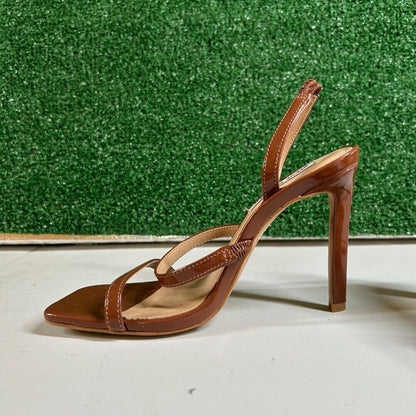 Steve Madden Gracey Brown Heeled Sandals Strappy Square Toe Heels Womens 6.5 M