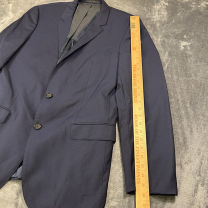 Hugo Boss Blazer Mens 42L Blue Wool Super 110 Sport Coat Suit Jacket Made Italy