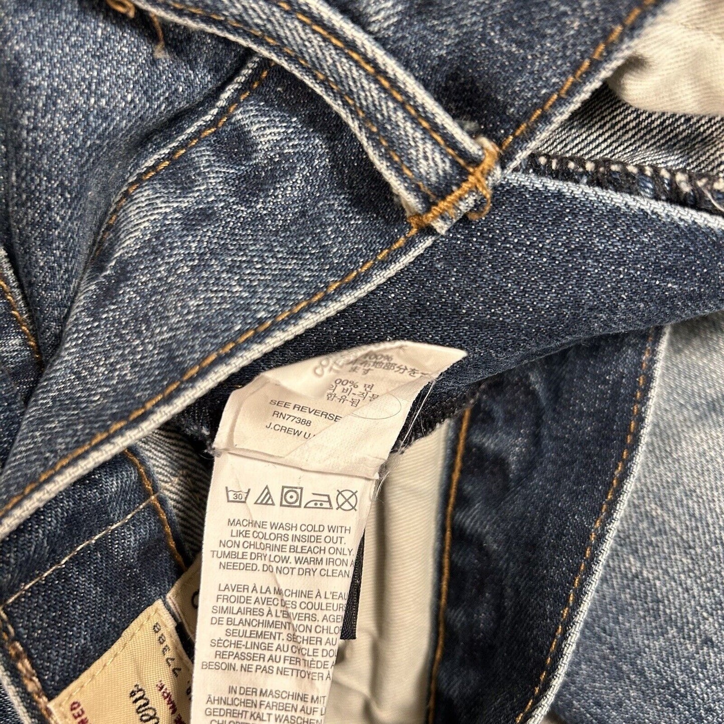 J Crew Jeans Mens 35x36" Blue Slim Boot Straight Denim Pants Western