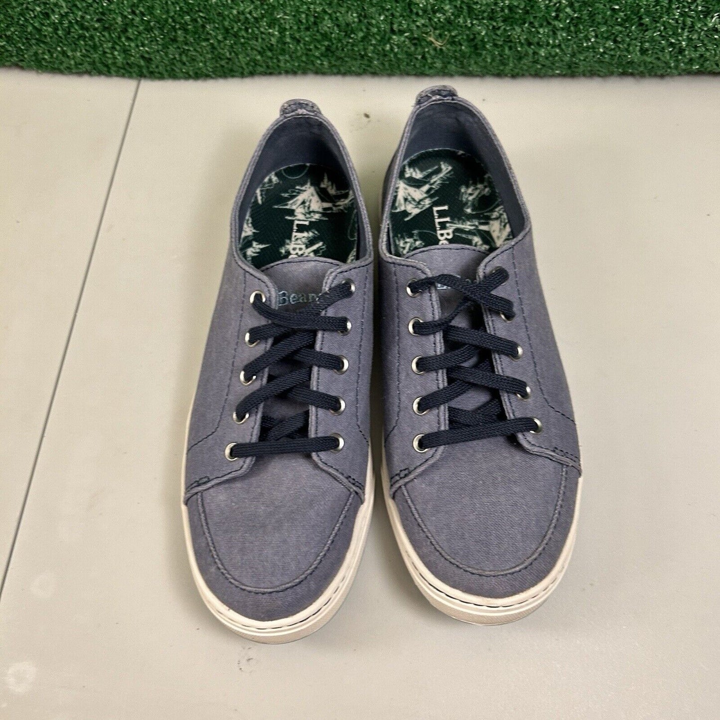 LL Bean Campside Oxford Womens 8.5 M Blue Canvas Shoes Sneakers Casual