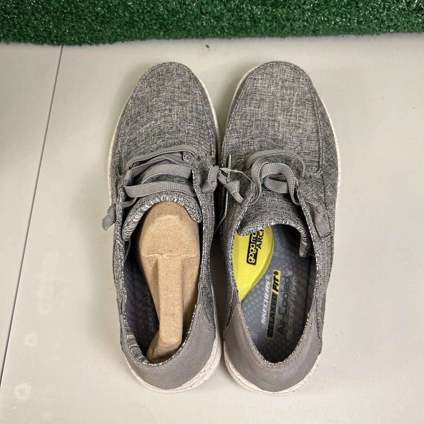 Skechers Melson Planon Mens 9 Gray Shoes Loafers Walking Comfort Slip On NEW