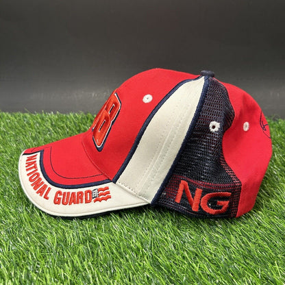 Dale Earnhardt Jr 88 Trucker Hat Cap Red White Blue National Guard Adjustable