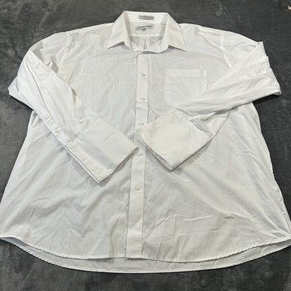 Giovanni Uomo Dress Shirt Mens 18.5 34/35 White Button Up Long Sleeve Formal