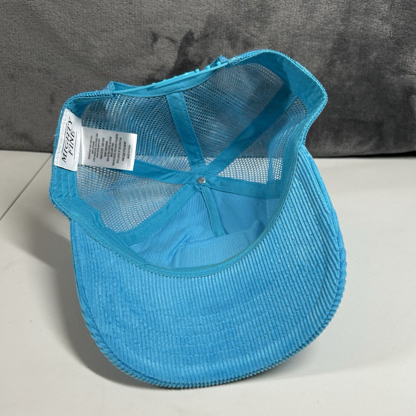 Might Fine 'Thank You Have a Nice Day' Corduroy Hat Cap Snapback Blue Womens