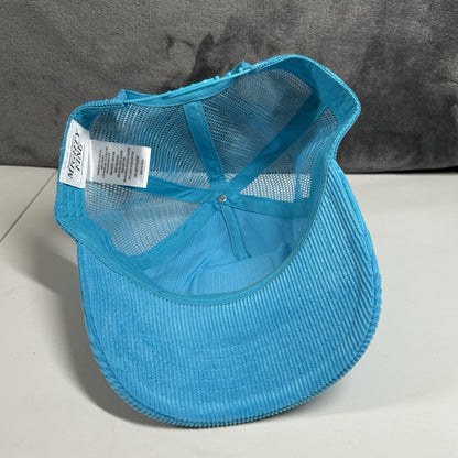 Might Fine 'Thank You Have a Nice Day' Corduroy Hat Cap Snapback Blue Womens