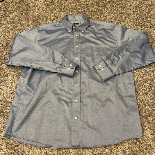 Jos A Bank Traveler Shirt Mens Extra Large Blue Button Up Long Sleeve Geometric