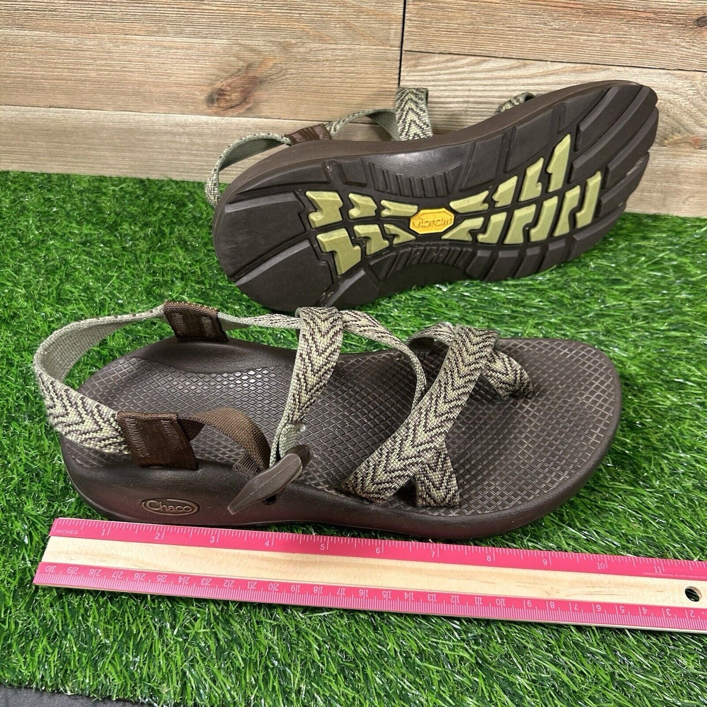 Chaco Zcloud 2 Sandals Womens 10 Green Brown Strappy Comfort Hiking Outdoor