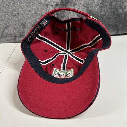 Jones Dairy Farm Hat Cap Mens Strap Back Red Classic Cut Ahead Vintage New