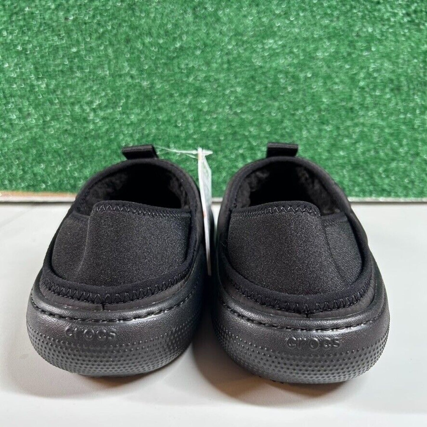 Crocs Classic Puff Mocs Black Slip On Casual Comfort Shoes Lined Womens 8 New