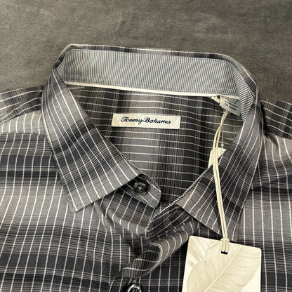 Tommy Bahama Shirt Mens XLT Gray Black Lazlo Ombre Stripe Button Up LS NEW $168
