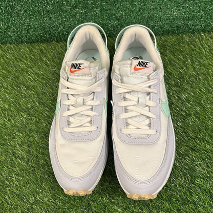 Nike Waffle Debut Mens 9.5 Blue White Leather Shoes Sneakers Casual Athletic NEW