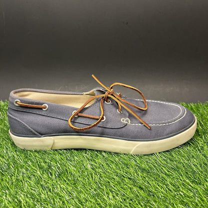 Polo Ralph Lauren Sander Mens 10 D Blue White Shoes Loafers Casual Lace Up