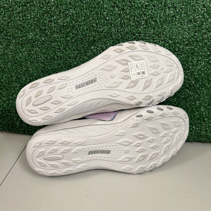 Skechers Breathe Easy Loafers Womens 7 M White Shoes Slip On Comfort Walking NEW