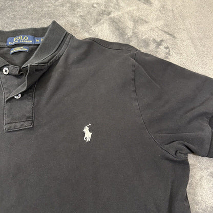 Polo Ralph Lauren Shirt Mens Medium Black Short Sleeve Pima Stretch Mesh Work