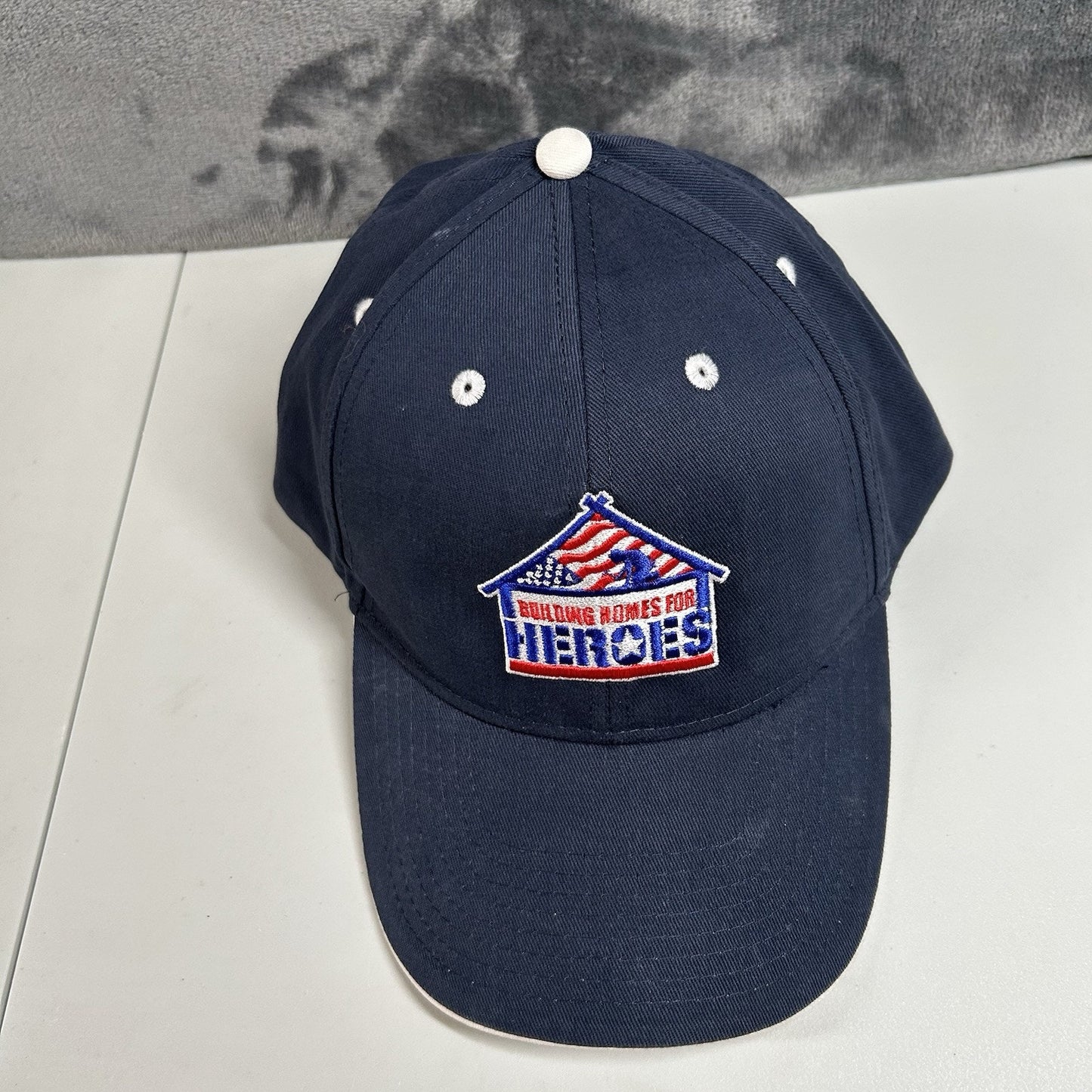 Building Homes for Heroes Baseball Hat Cap Mens Strap Back Blue Red Adjustable