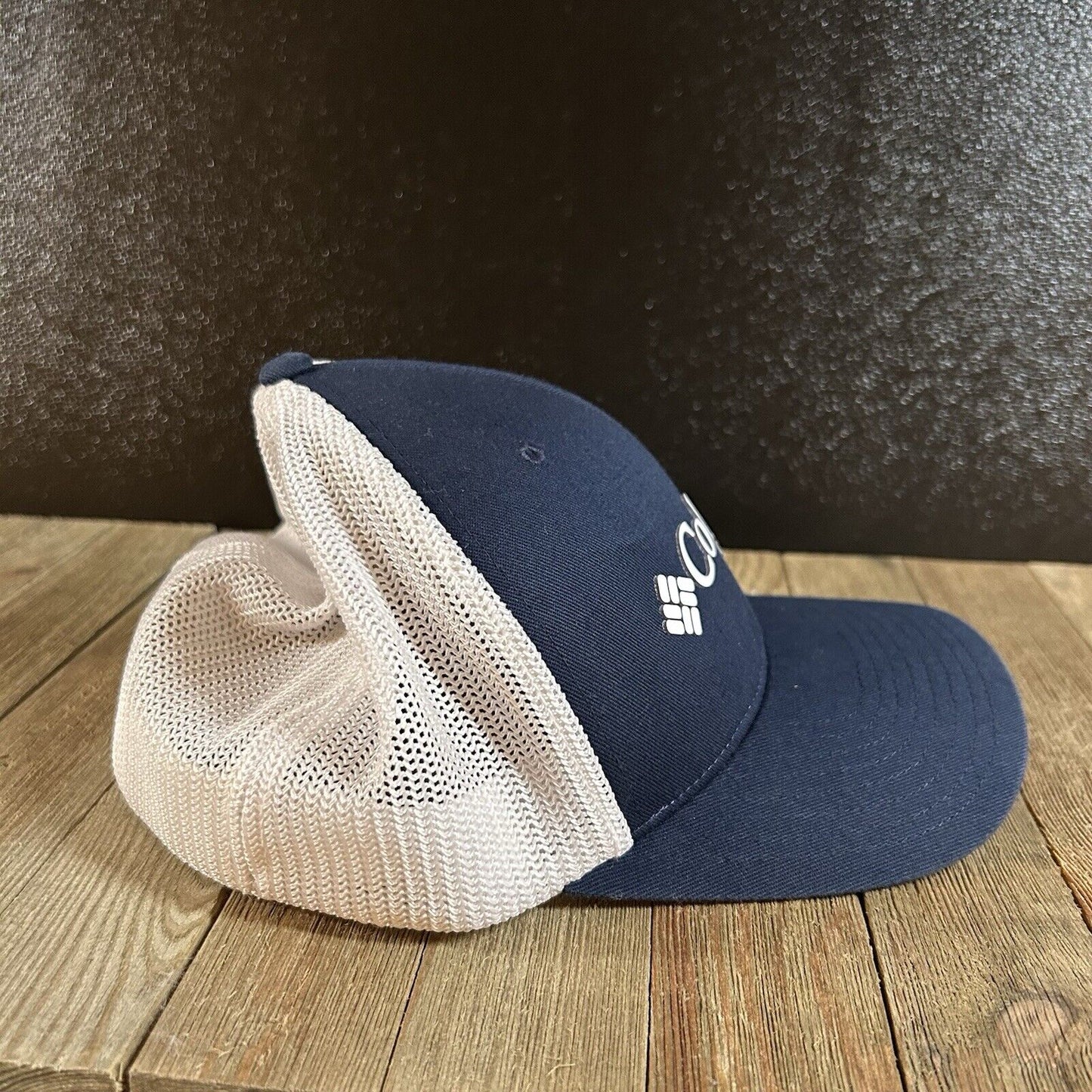 Columbia PFG Baseball Hat Cap Mens Large / Extra Large Navy White Fish Outdoor