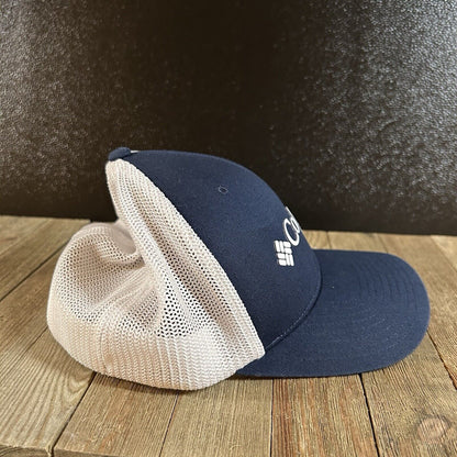 Columbia PFG Baseball Hat Cap Mens Large / Extra Large Navy White Fish Outdoor